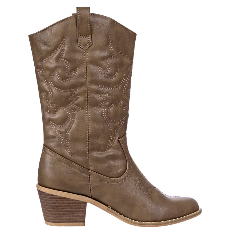 Charles Albert Women's Embroidered Modern Western Cowboy Boot in Mocha Size: 10 - Image 2